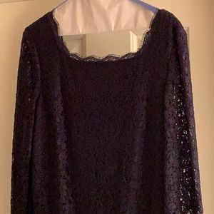 Adrianna Papell navy lace dress